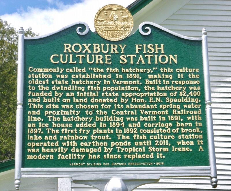 Roxbury Fish Culture Station Marker image. Click for full size.