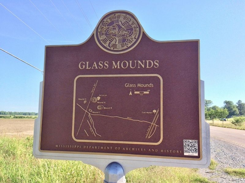 Glass Mounds Marker (Rear map of mound area) image. Click for full size.