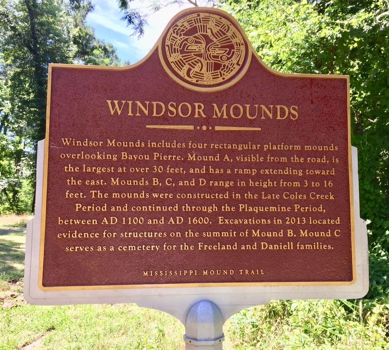 Windsor Mounds Marker (Front). Click for full size. Windsor Mounds Marker (Front) image. Click for full size.