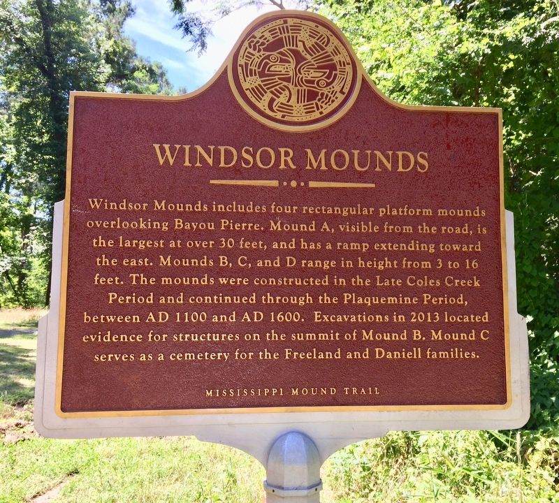 Windsor Mounds Marker (Front) image. Click for full size.