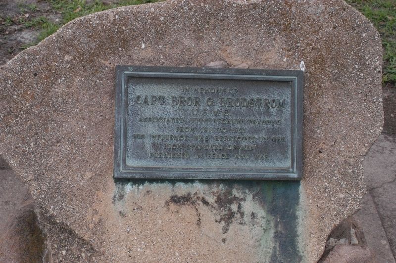 Capt. Brodstrom Marker U.S.M.C. Marker. Click for full size. Capt. Brodstrom Marker U.S.M.C. Marker image. Click for full size.