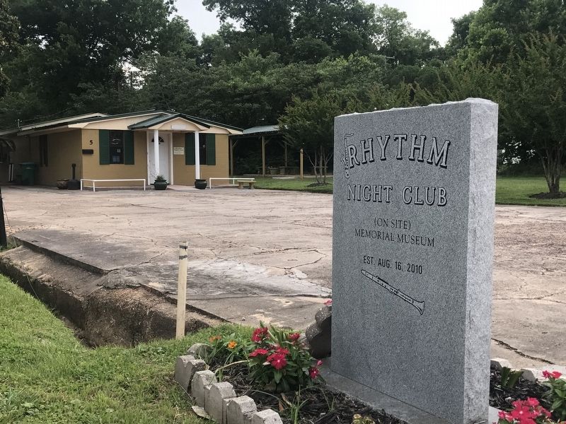 Rhythm Night Club Museum and headstone. Click for full size. Rhythm Night Club Museum and headstone image. Click for full size.
