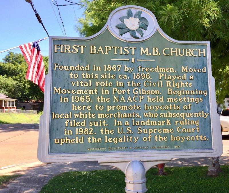 First Baptist M.B. Church Marker image. Click for full size.