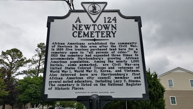 Newtown Cemetery Marker image. Click for full size.