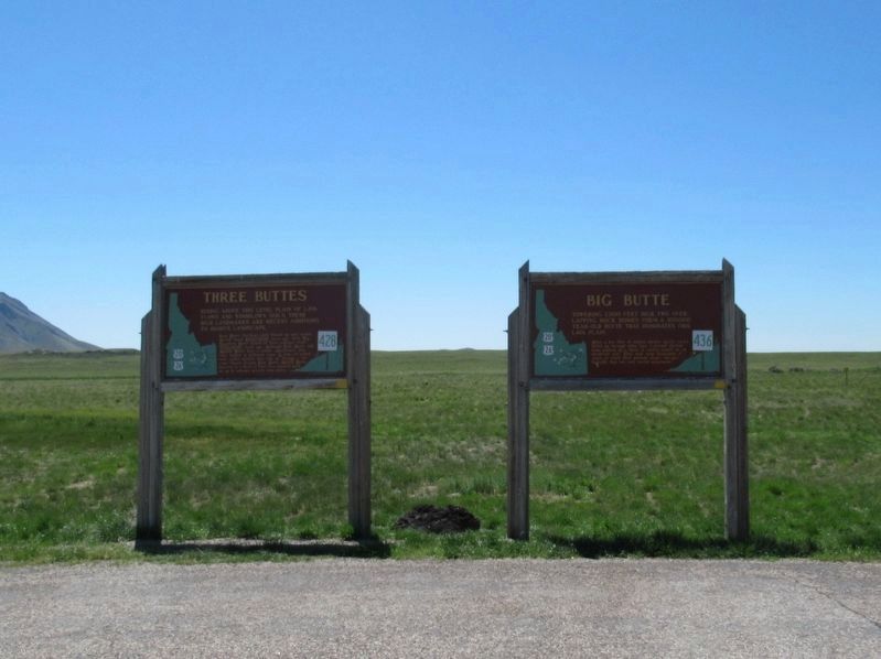 Three Buttes and Big Butte Markers image. Click for full size.