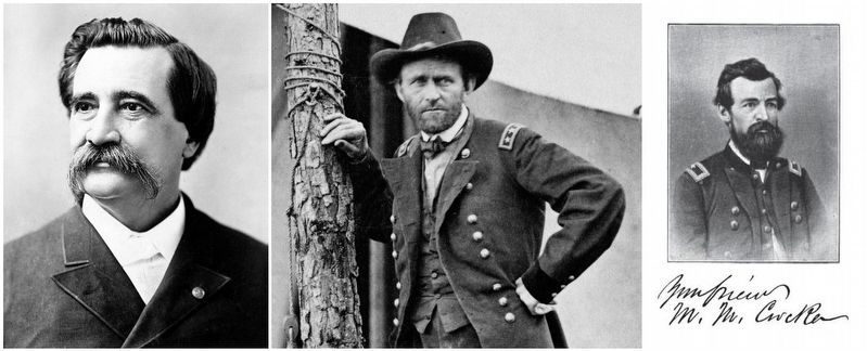 General John A. Logan (left), General Ulysses S. Grant, General Marcellus M. Crocker (right) image. Click for full size.
