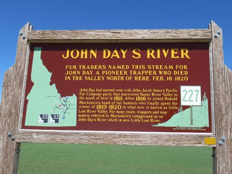 John Days River Marker. Click for full size. John Days River Marker image. Click for full size.