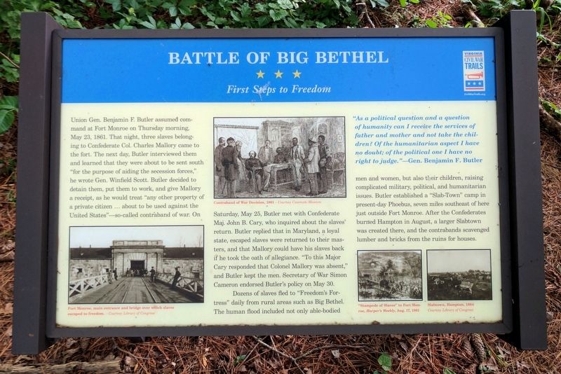 Battle of Big Bethel Marker image. Click for full size.
