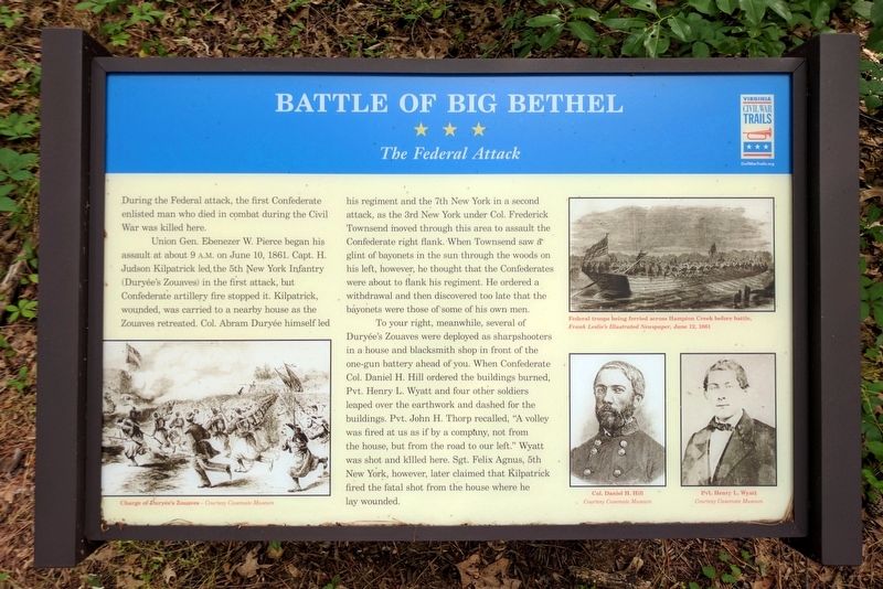 Battle of Big Bethel Marker image. Click for full size.
