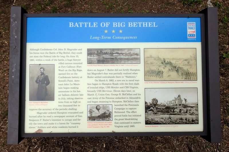 Battle of Big Bethel Marker. Click for full size. Battle of Big Bethel Marker image. Click for full size.
