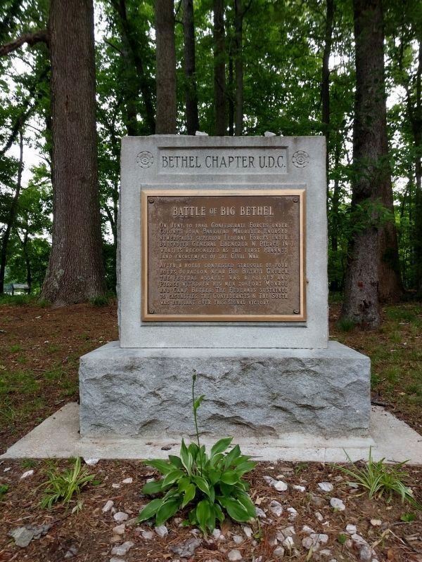 Battle of Big Bethel UDC Marker. Click for full size. Battle of Big Bethel UDC Marker image. Click for full size.