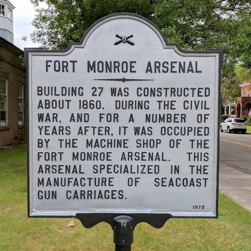 Fort Monroe Arsenal Marker. Click for full size. Fort Monroe Arsenal Marker image. Click for full size.