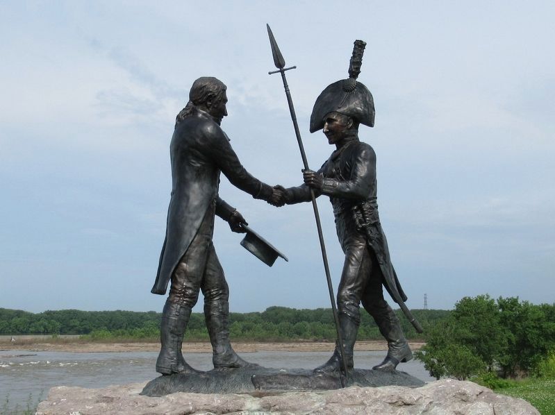 Meriwether Lewis meets William Clark at the Falls of the Ohio image. Click for full size.