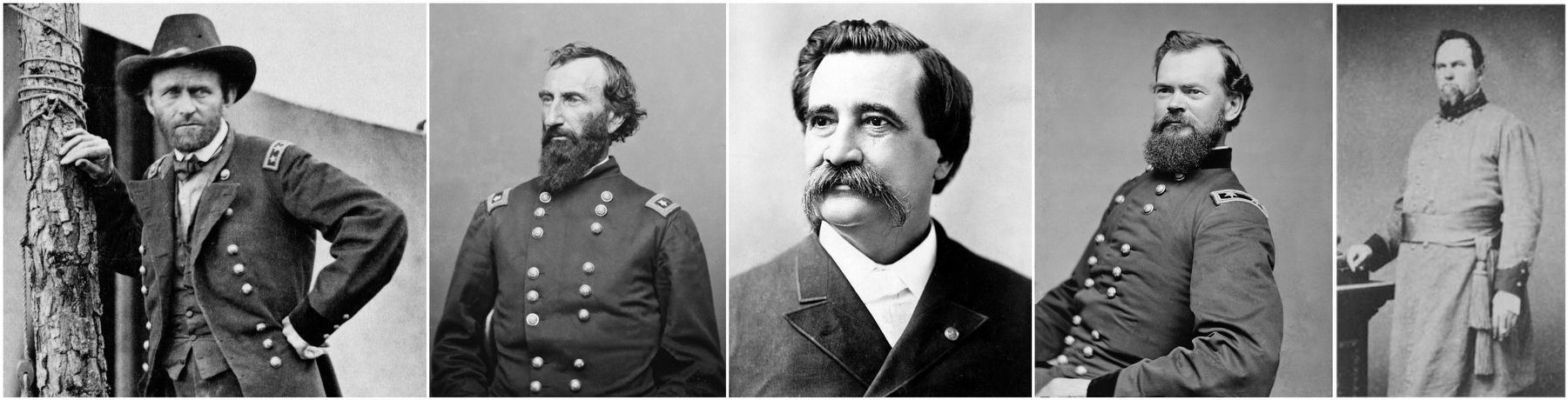 General's U.S. Grant, John A. McClernand, John A Logan, J.B. McPherson & Colonel Reynolds image. Click for full size.
