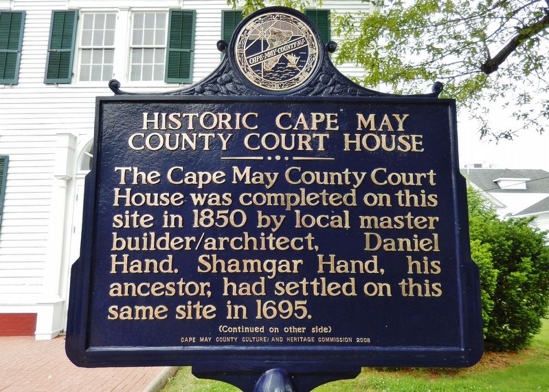 Historic Cape May County Court House Marker image. Click for full size.