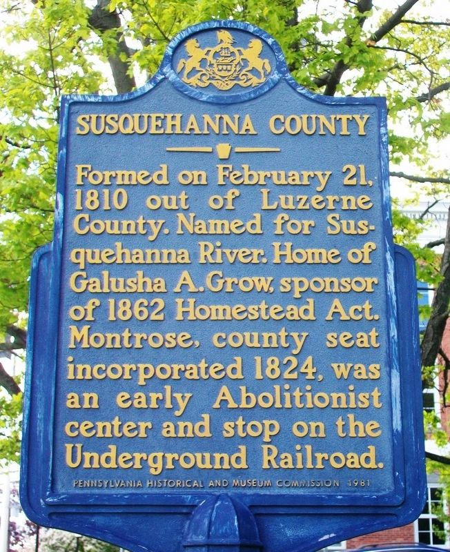 Susquehanna County Marker image. Click for full size.