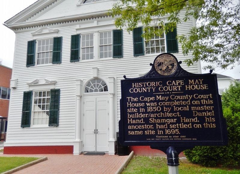 Historic Cape May County Court House Marker (wide view) image. Click for full size.