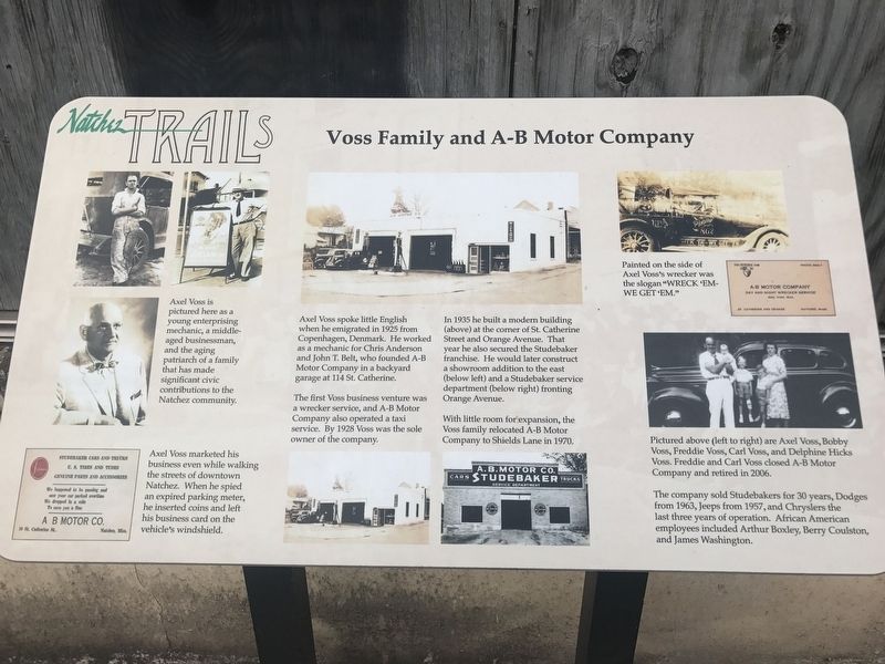 Voss Family and A-B Motor Company Marker. Click for full size. Voss Family and A-B Motor Company Marker image. Click for full size.