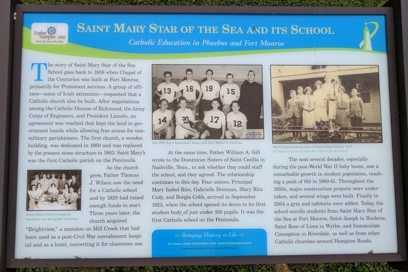 Saint Mary Star Of The Sea And Its School Marker image. Click for full size.