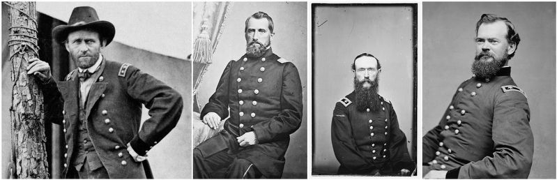 Union General's U.S. Grant, James Tuttle, Frederick Steel & James McPherson image. Click for full size.