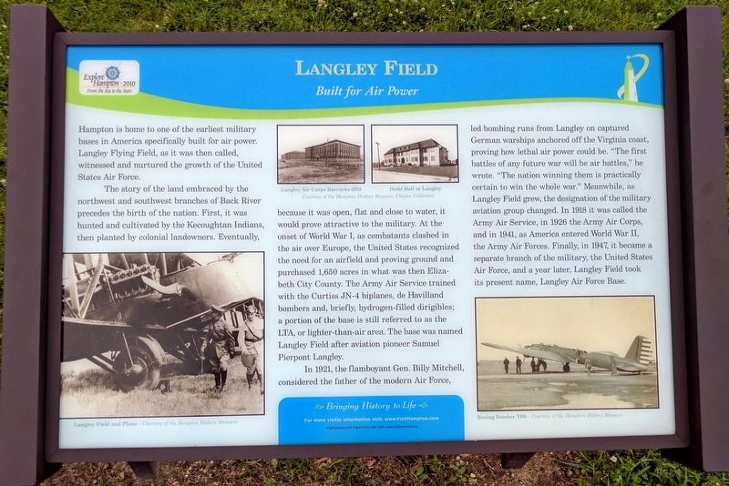 Langley Field Marker. Click for full size. Langley Field Marker image. Click for full size.