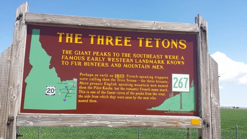 The Three Tetons Marker image. Click for full size.