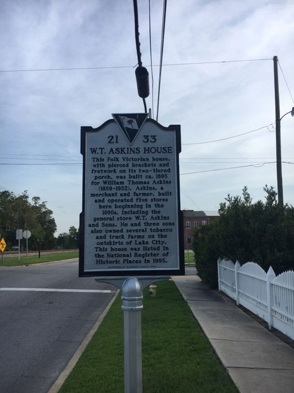 W.T. Askins House Marker. Click for full size. W.T. Askins House Marker image. Click for full size.