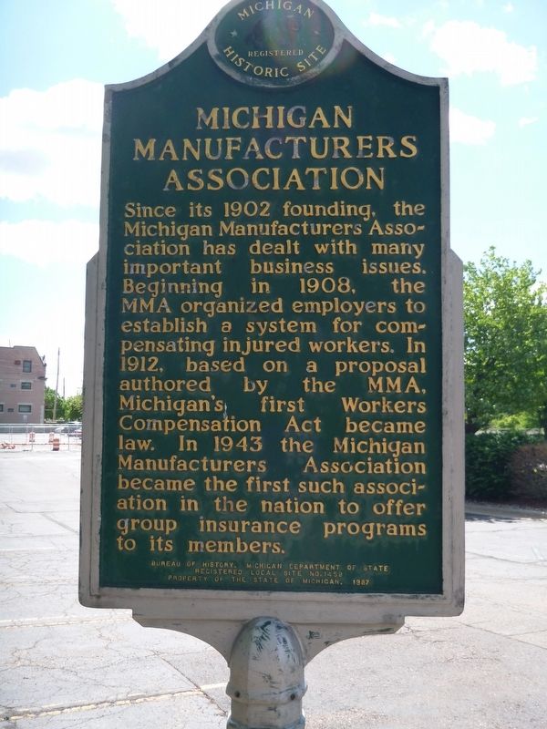 Michigan Manufacturer's Association Marker image. Click for full size.