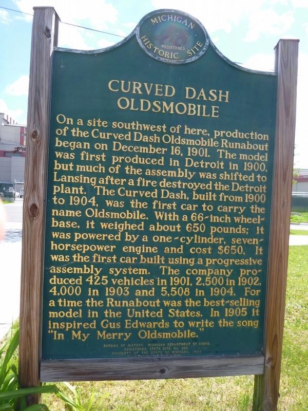 Curved Dash Oldsmobile Marker. Click for full size. Curved Dash Oldsmobile Marker image. Click for full size.