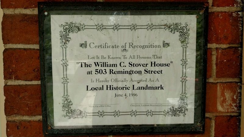 The William C Stover House Marker image. Click for full size.