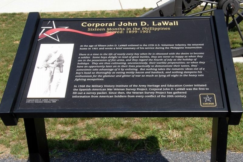 Corporal John D. LaWall Marker. Click for full size. Corporal John D. LaWall Marker image. Click for full size.