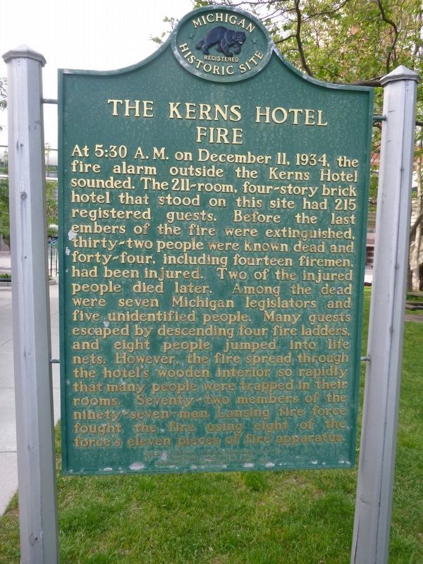 Kerns Hotel Fire Marker. Click for full size. Kerns Hotel Fire Marker image. Click for full size.