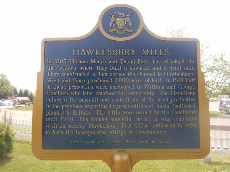 Hawkesbury Mills Marker. Click for full size. Hawkesbury Mills Marker image. Click for full size.
