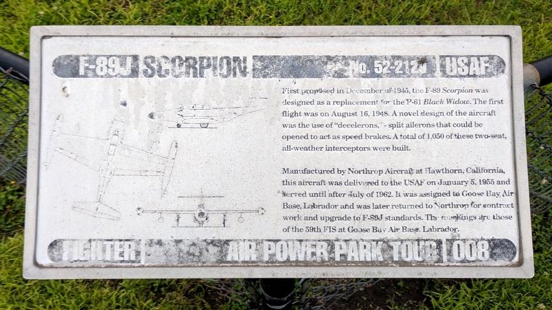 F-89J Scorpion Marker. Click for full size. F-89J Scorpion Marker image. Click for full size.