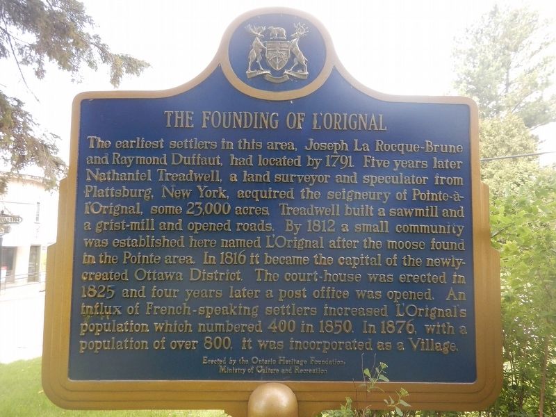 The Founding of l'Orignal Marker image. Click for full size.