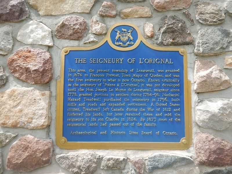 The Seigneury of L'Orignal Marker. Click for full size. The Seigneury of L'Orignal Marker image. Click for full size.