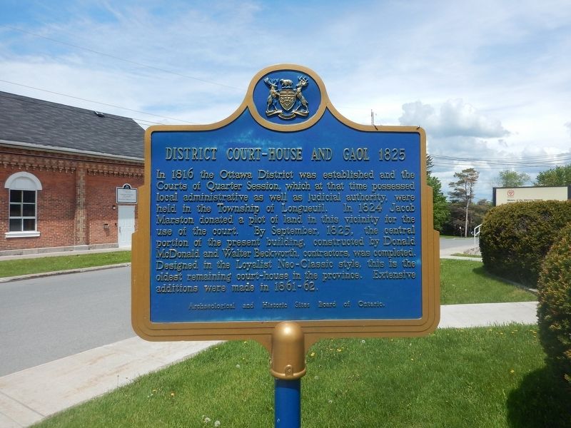 District Court-House and Gaol 1825 Marker. Click for full size. District Court-House and Gaol 1825 Marker image. Click for full size.