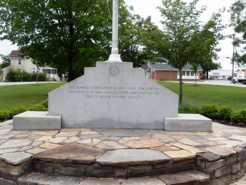 Parkville All Wars Memorial Marker-Back image. Click for full size.