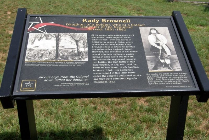 Kady Brownell Marker. Click for full size. Kady Brownell Marker image. Click for full size.