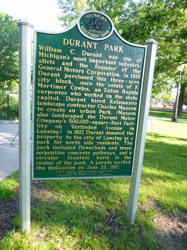Durant Park Marker image. Click for full size.