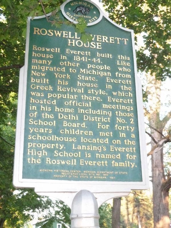 Roswell Everett Houise Marker image. Click for full size.