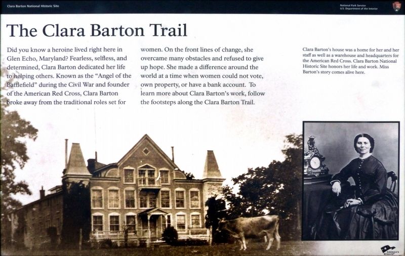The Clara Barton Trail Marker image. Click for full size.