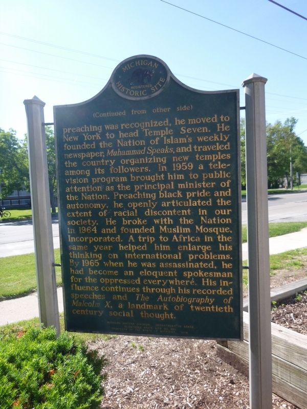 Malcolm X Homesite Marker. Click for full size. Malcolm X Homesite Marker image. Click for full size.