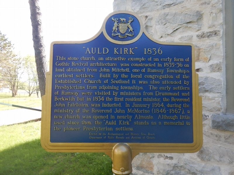 "Auld Kirk" 1836 Marker. Click for full size. "Auld Kirk" 1836 Marker image. Click for full size.