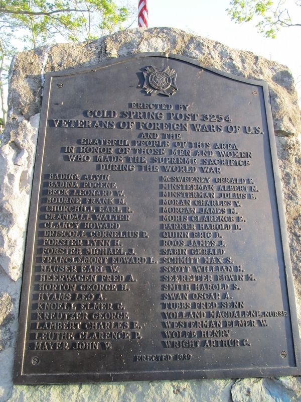 Cold Springs Neighborhood WWI Memorial image. Click for full size.