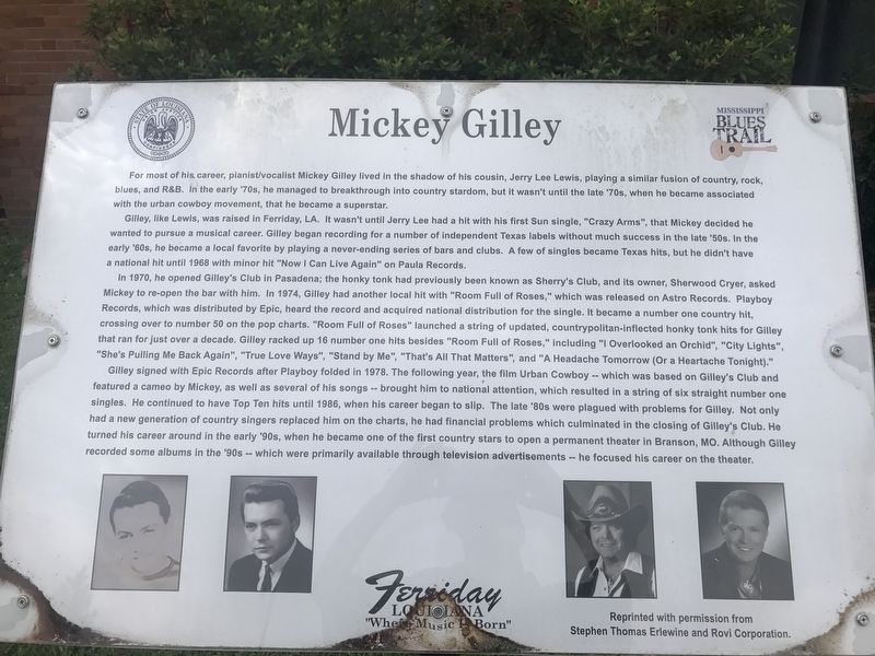Mickey Gilley Marker. Click for full size. Mickey Gilley Marker image. Click for full size.