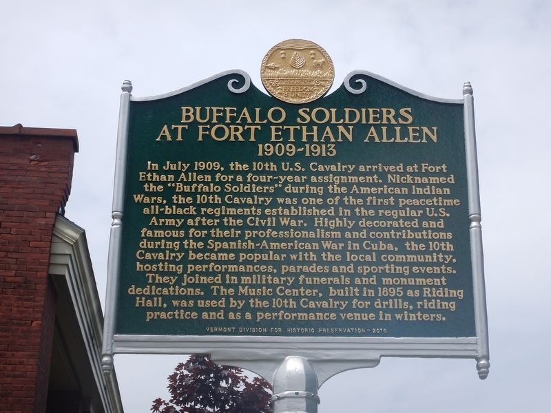Buffalo Soldiers At Fort Ethan Allen Marker image. Click for full size.
