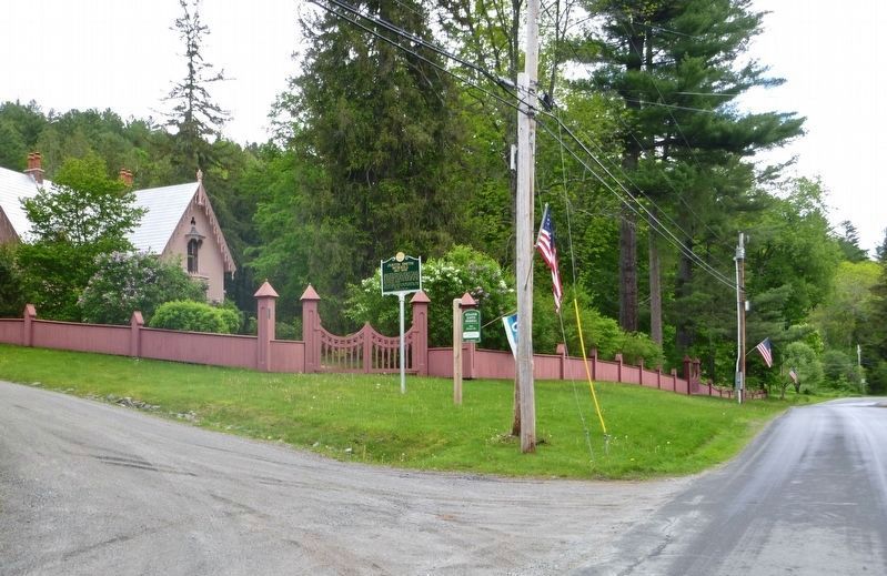 Justin Smith Morrill marker as seen from the road. Click for full size. Justin Smith Morrill marker as seen from the road image. Click for full size.