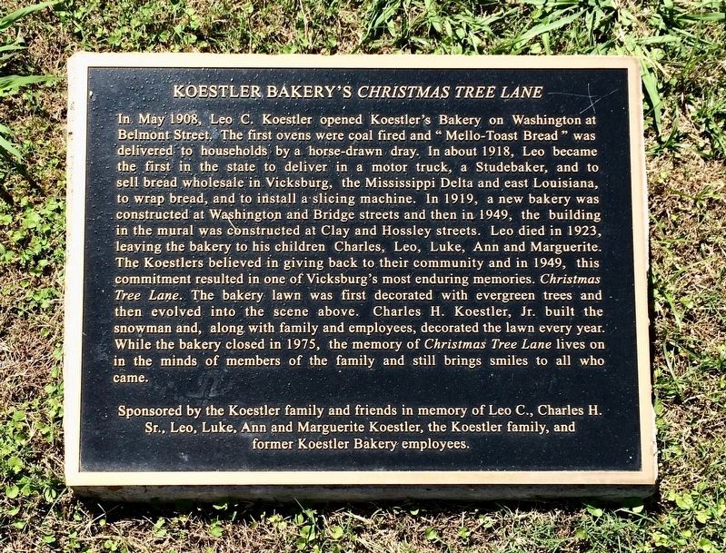 Koestler Bakery's <i>Christmas Tree Lane</i> Marker image. Click for full size.