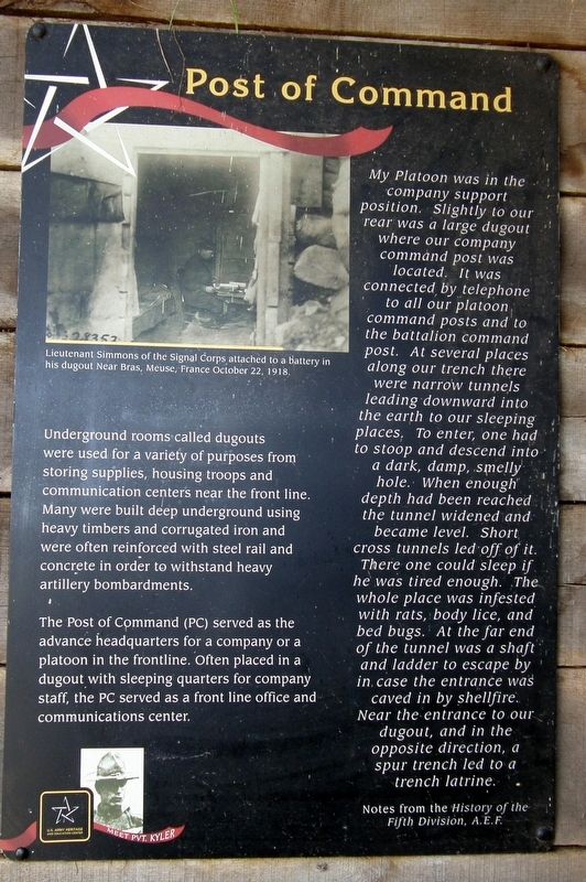 Post of Command Marker. Click for full size. Post of Command Marker image. Click for full size.